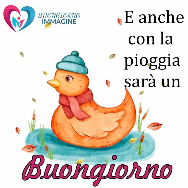 Saluto accogliente buongiorno pioggia con un tocco caldo