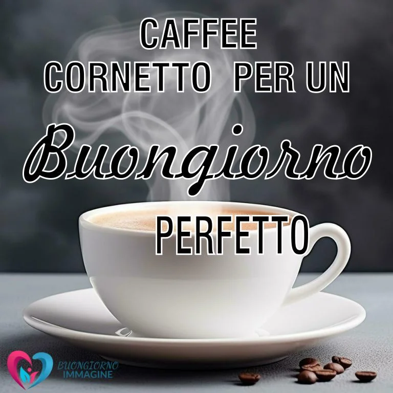 Una tazza di caffè e cornetto per un buongiorno perfetto italiano.