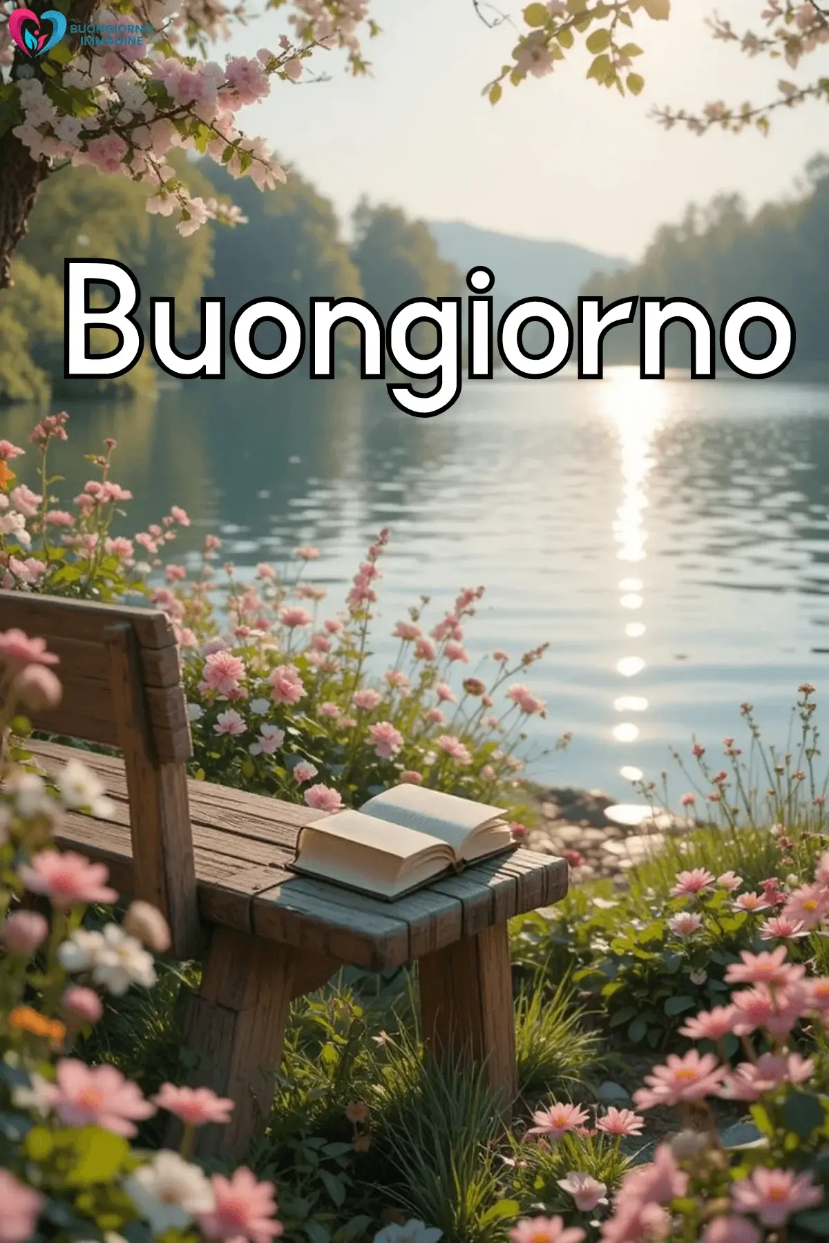 buongiorno con i fiori e caffè con messaggi accoglienti
