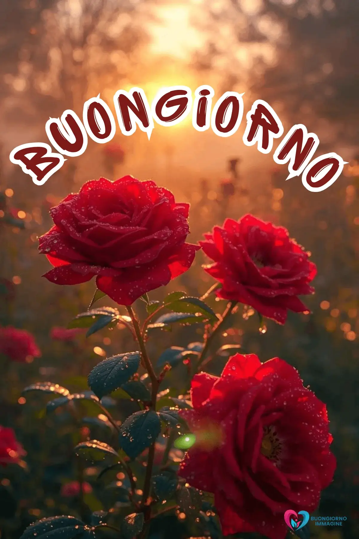 buongiorno con i fiori e frasi dolci e romantiche