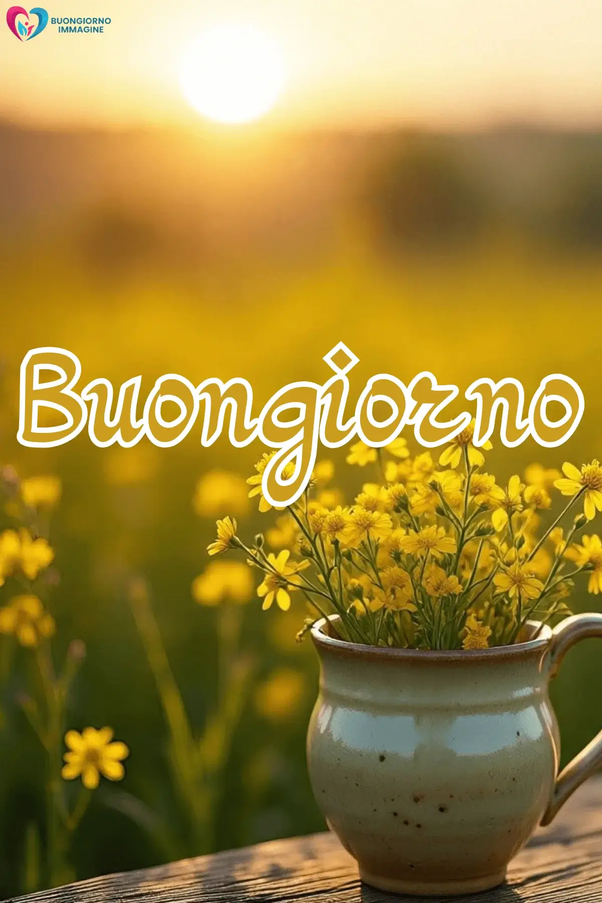 buongiorno con i fiori romantici e messaggi di amore.