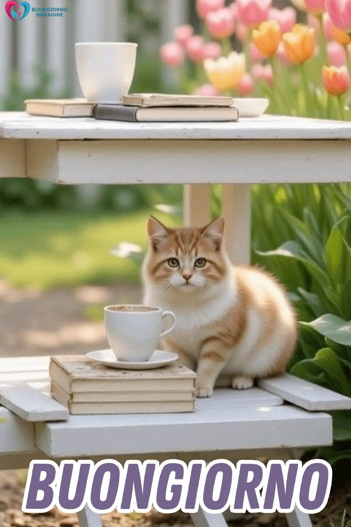 buongiorno gatti immagini con coccole