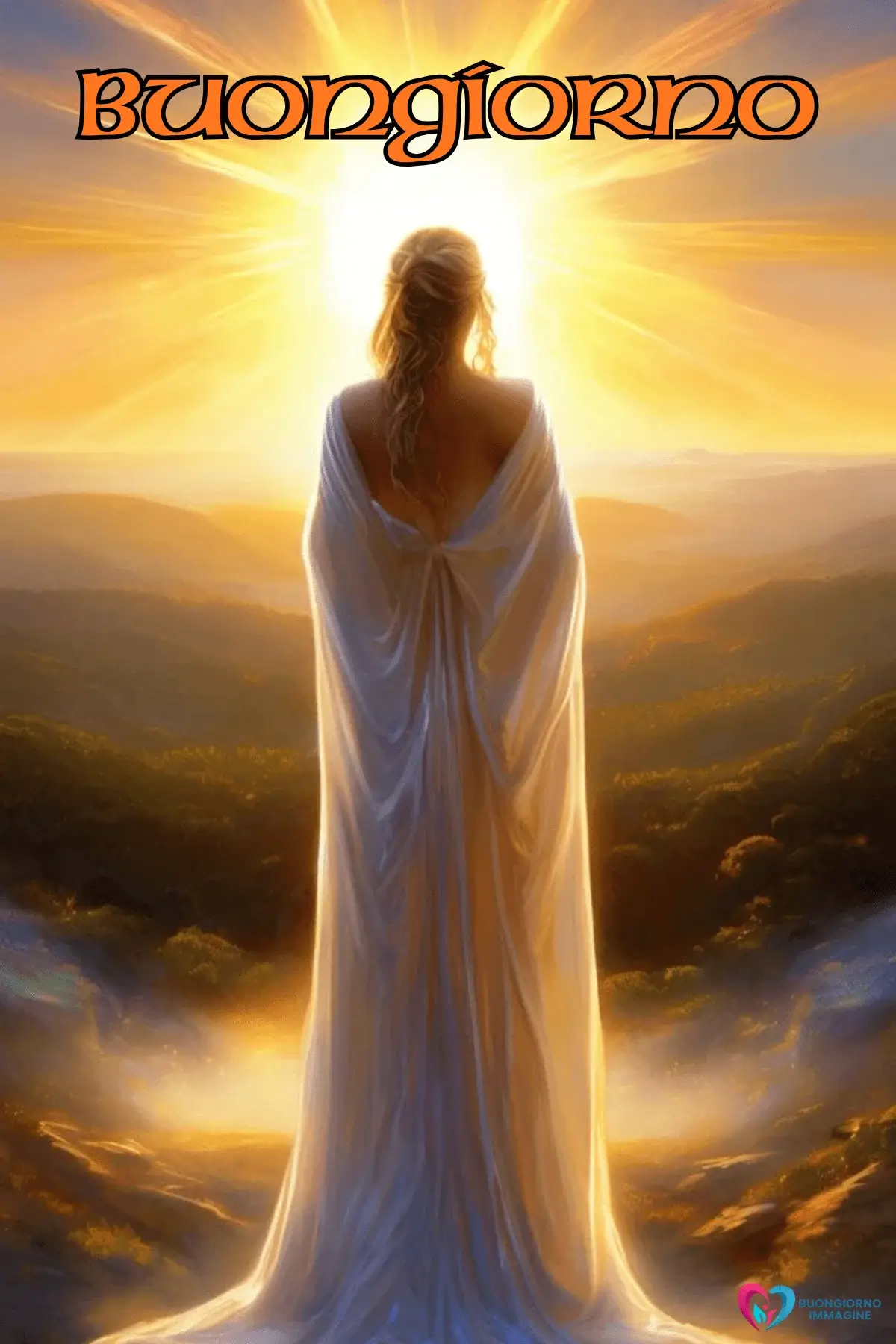 buongiorno immagini con fate e sole luminoso