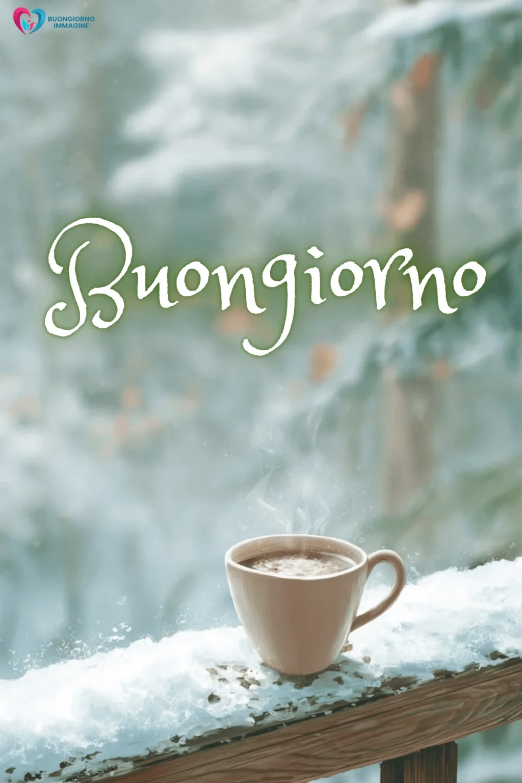 immagini buongiorno gratis nuovissime con montagne e nebbia leggera