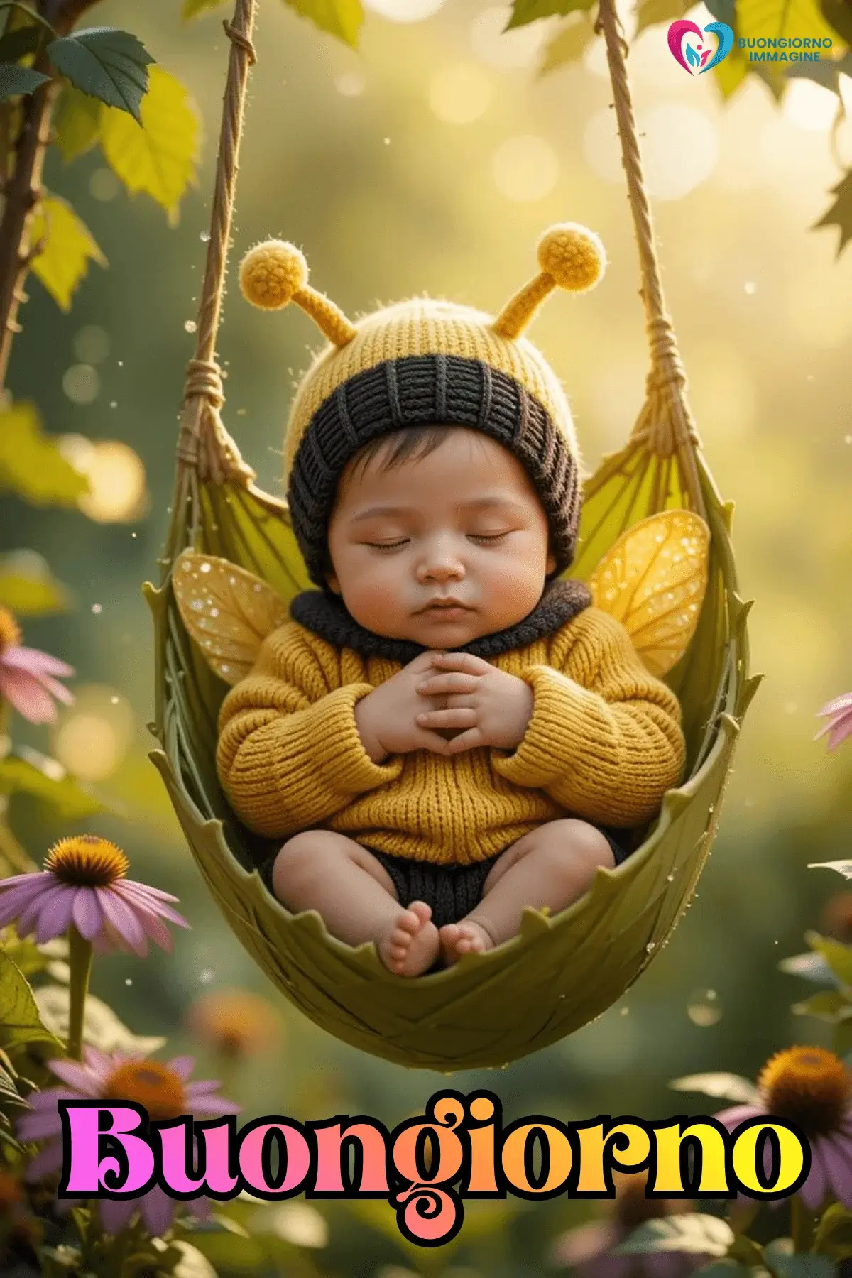 immagini buongiorno bambini con sole e arcobaleno