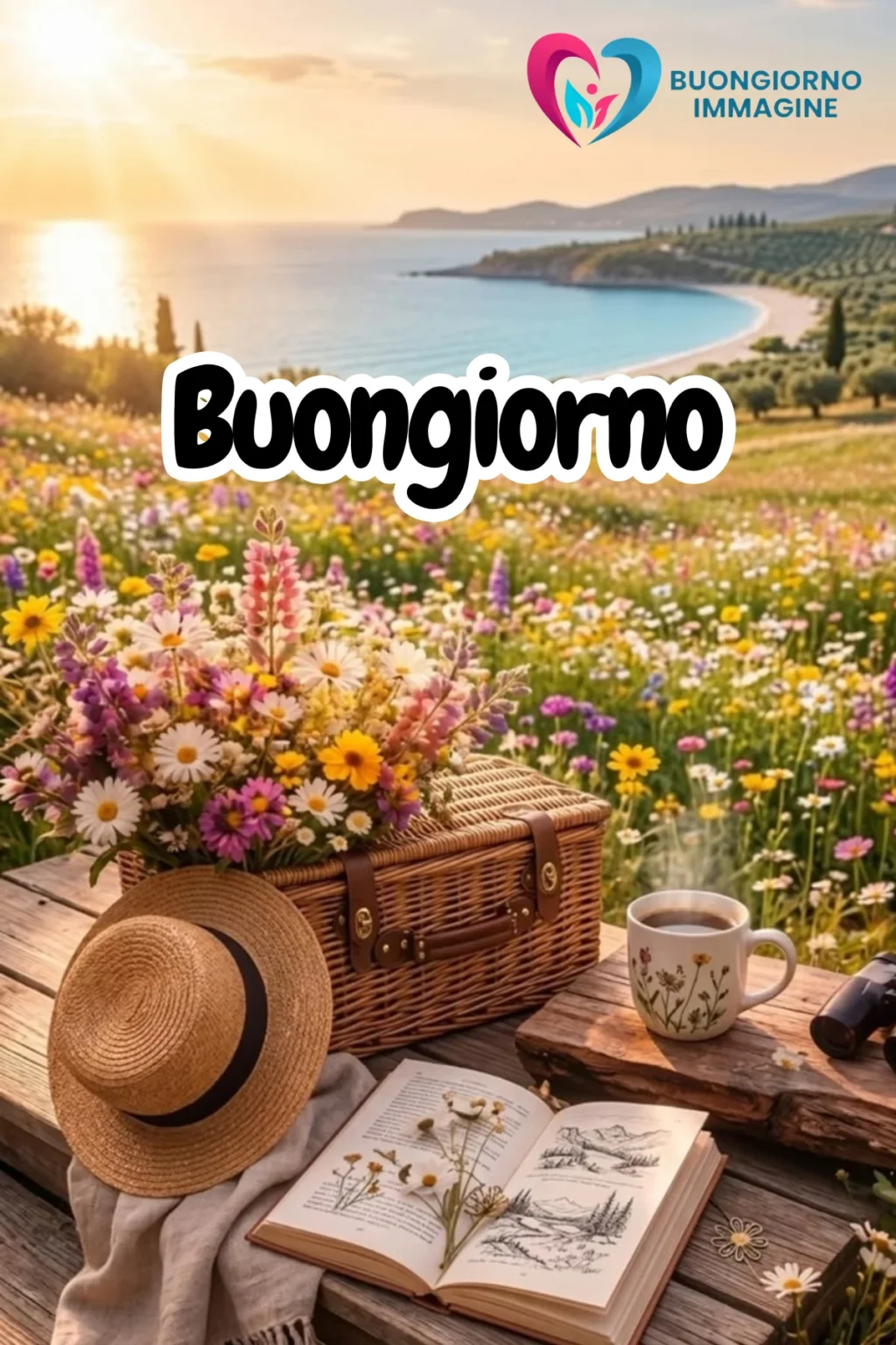 immagini buongiorno whatsapp strepitose con fiori colorati e sole