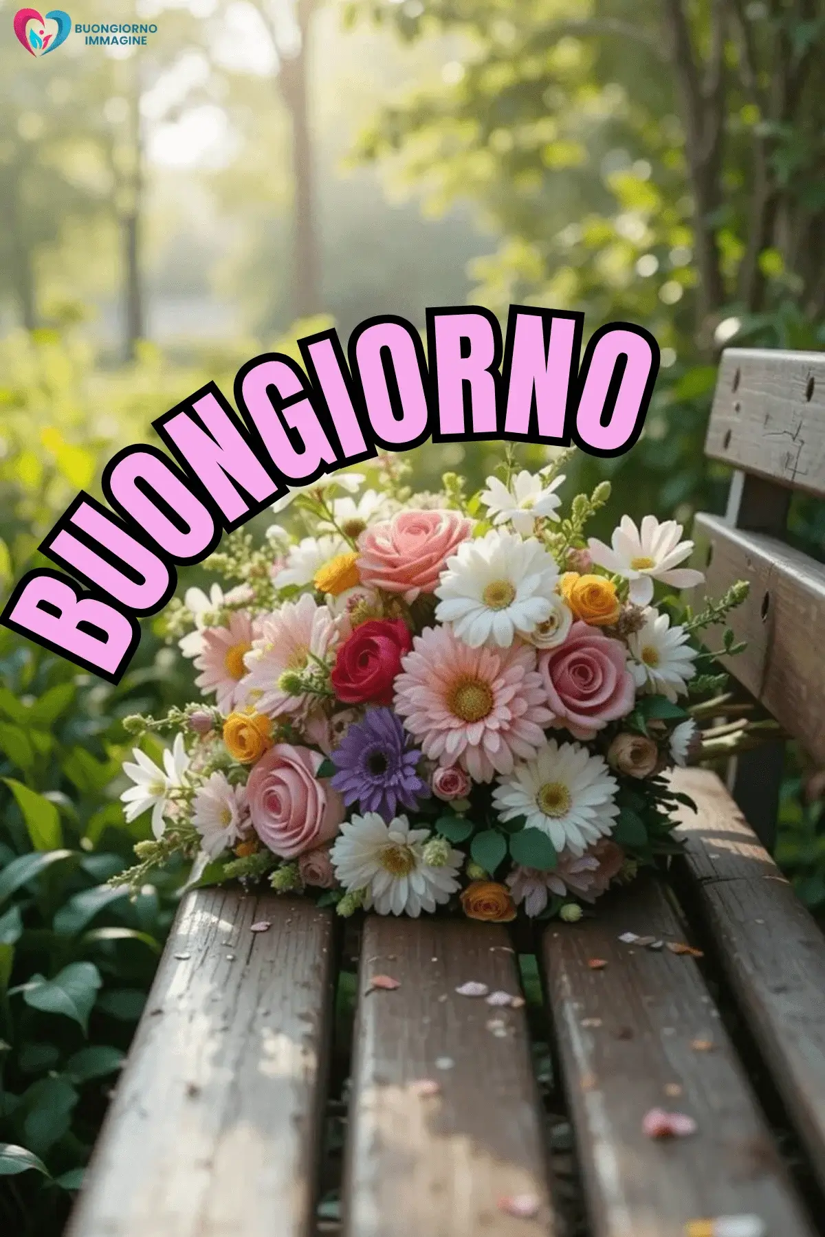 immagini buongiorno con fiori e design creativo e moderno