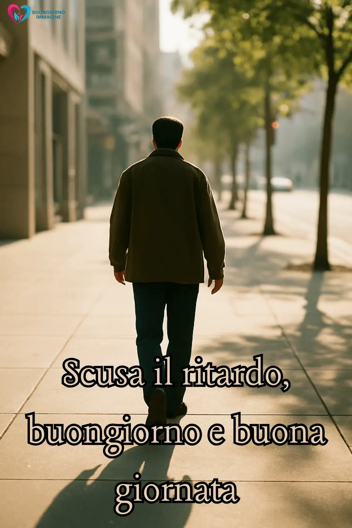 Uomo che cammina in città.