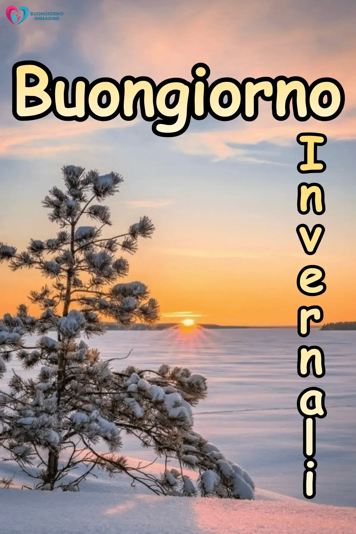 immagini buongiorno inverno con natura fredda e serena