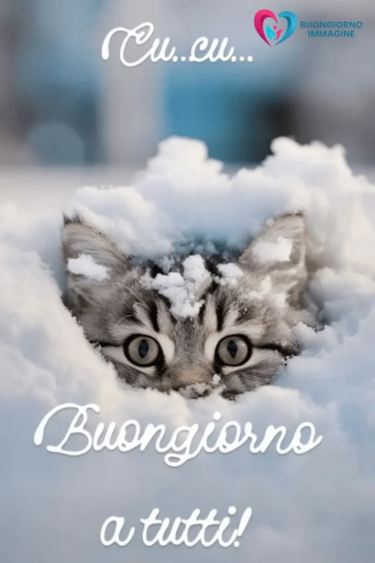 immagini buongiorno inverno con neve divertente