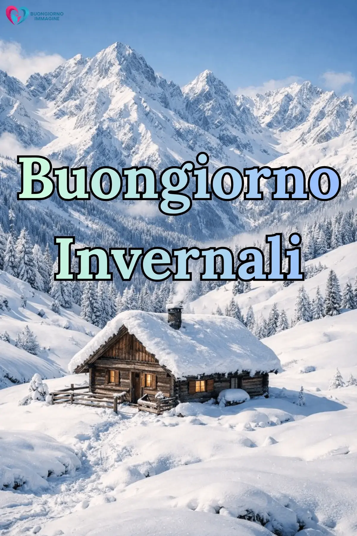 Casa di legno in montagna innevata