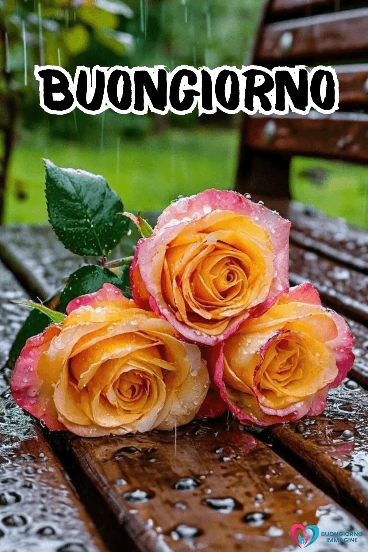 immagini buongiorno pioggia con cuore