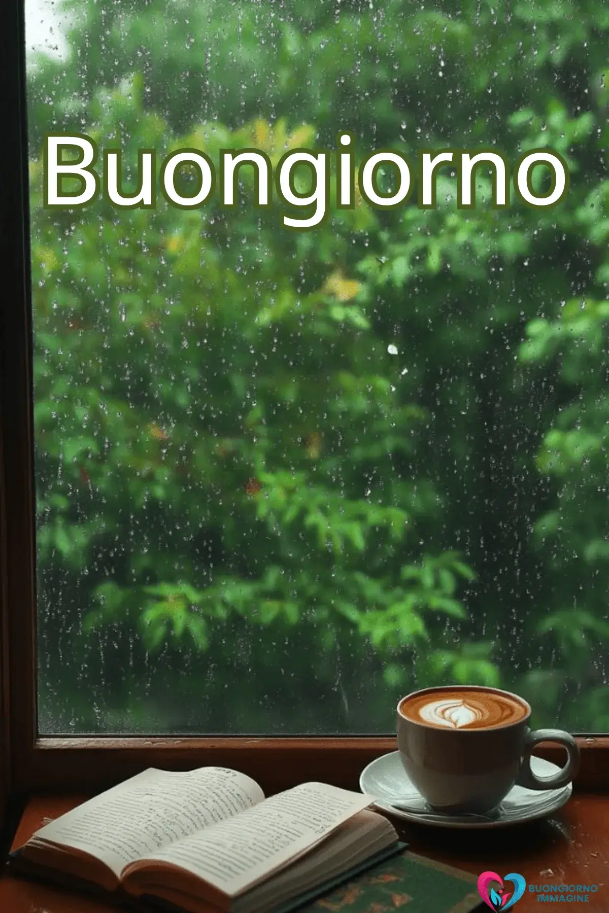 immagini buongiorno pioggia e caffè caldo