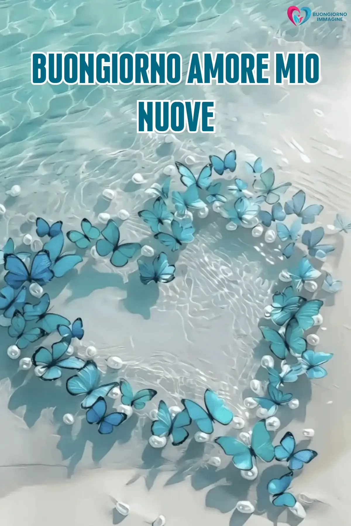 Buongiorno marino con farfalle blu