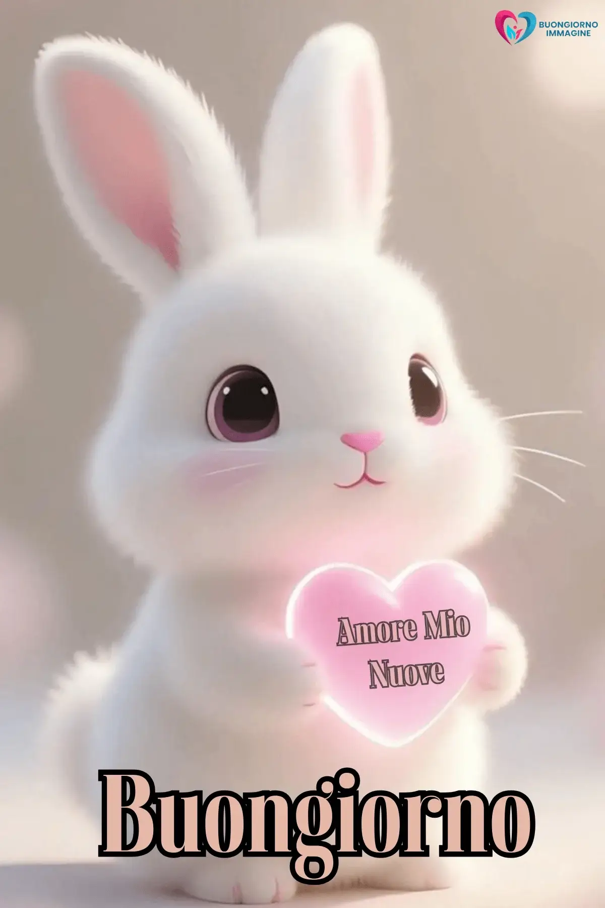 Buongiorno con coniglietto bianco adorabile