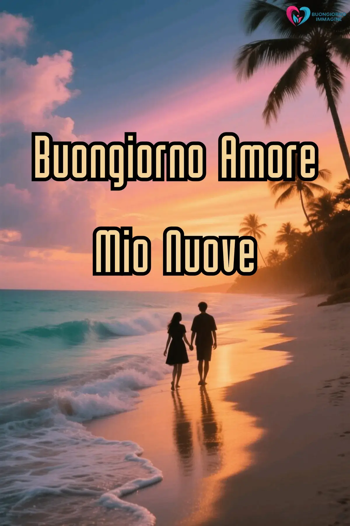 Immagini buongiorno coppia sulla spiaggia