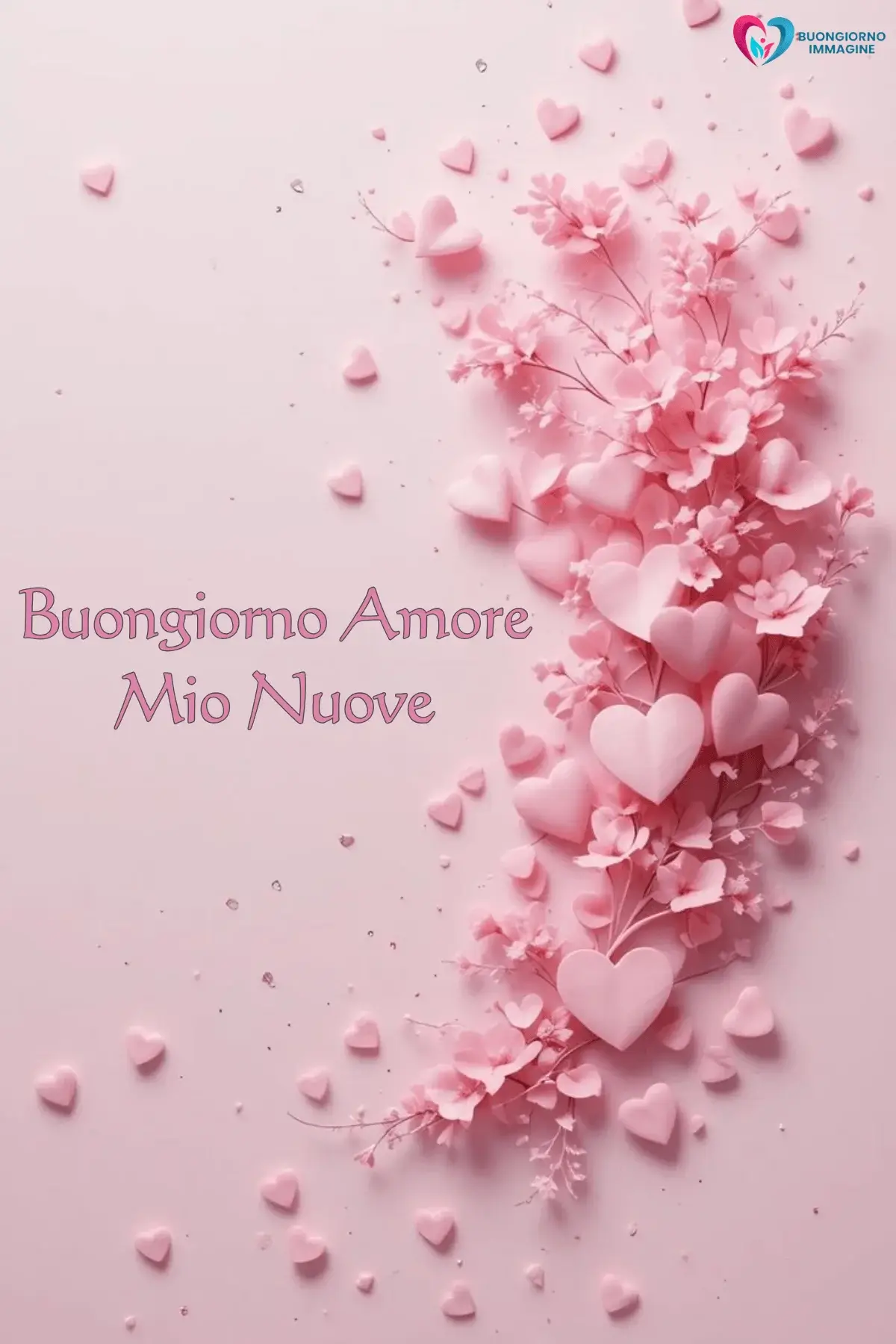 Buongiorno amore con cuore rosa su libro