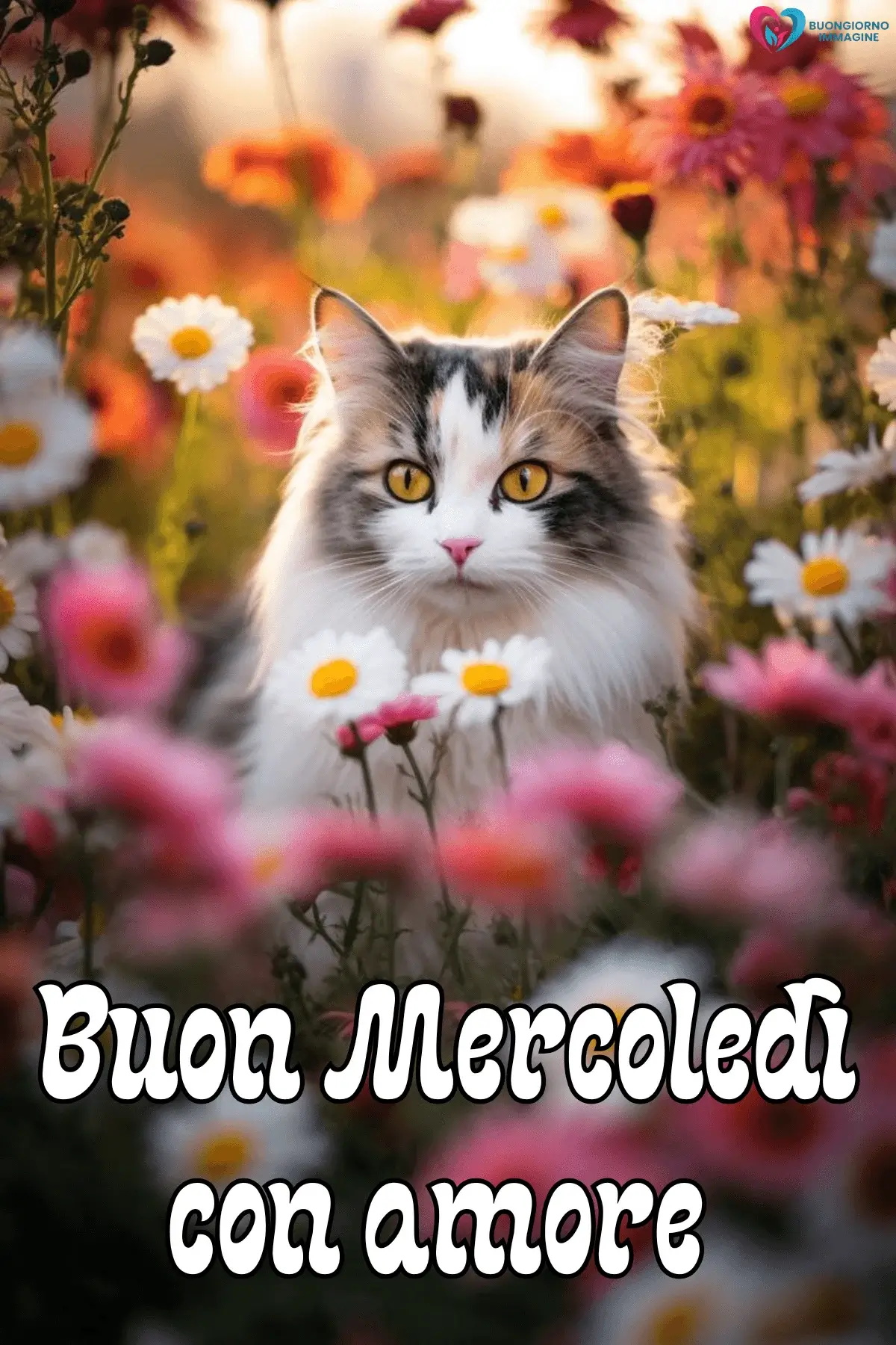 buon mercoledì buongiorno allegro con paesaggio luminoso del mattino
