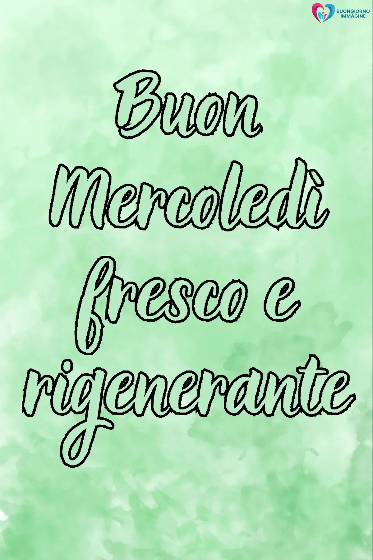 buon mercoledì buongiorno allegro con cielo azzurro e nuvole rosa
