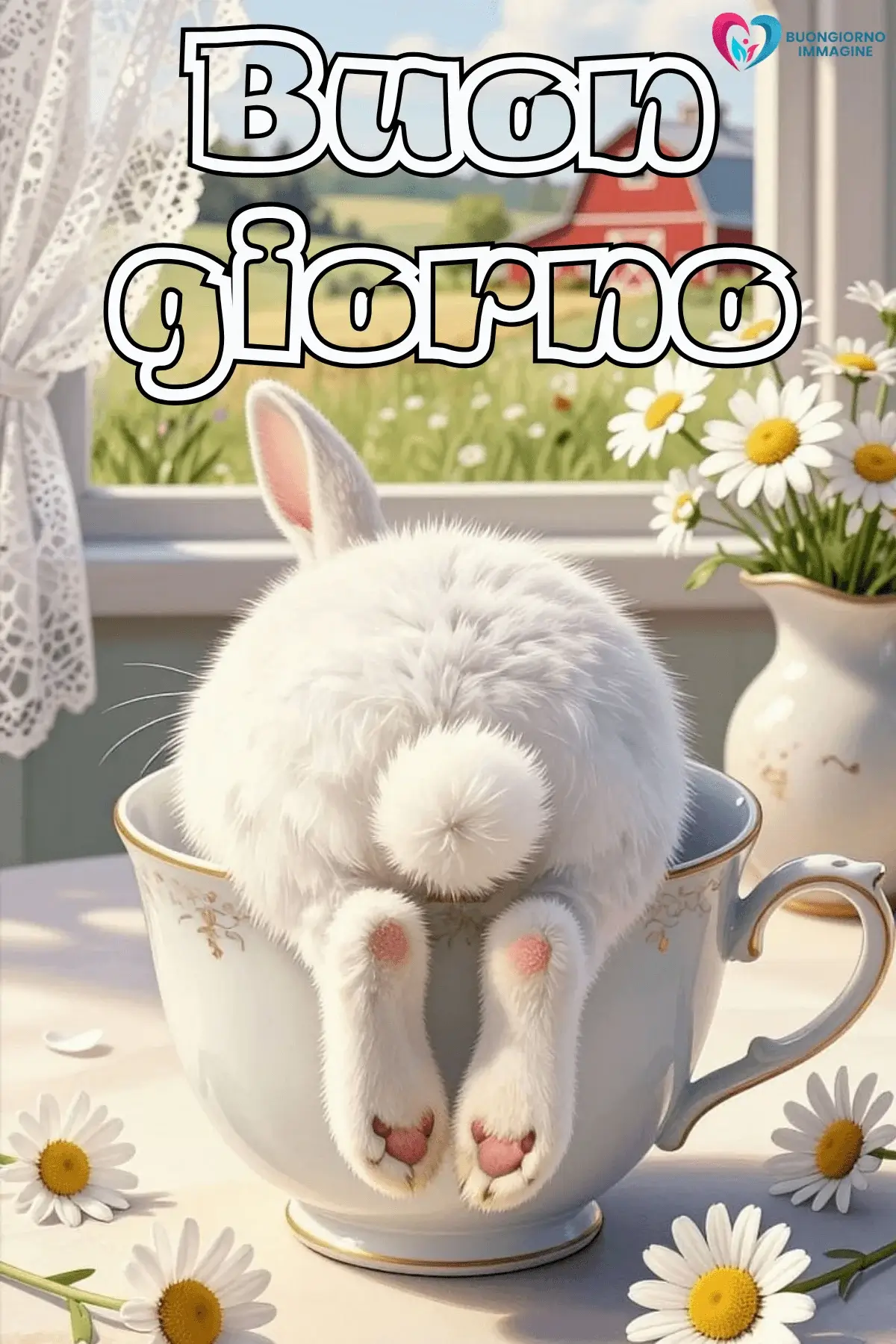 buongiorno divertente originale whatsapp con paesaggio luminoso del mattino