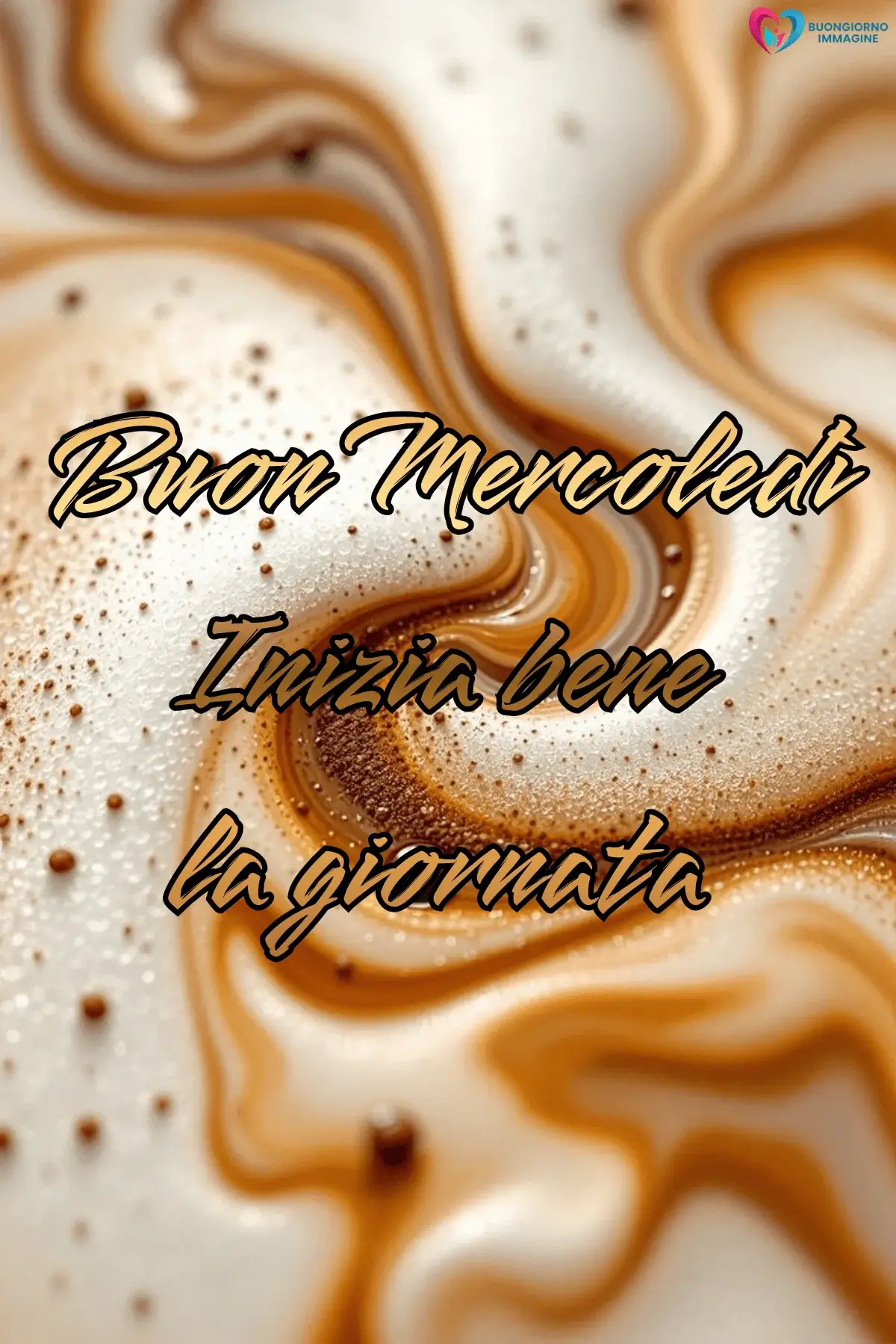 buongiorno e buon mercoledì bellissime con tazza cappuccino e croissant