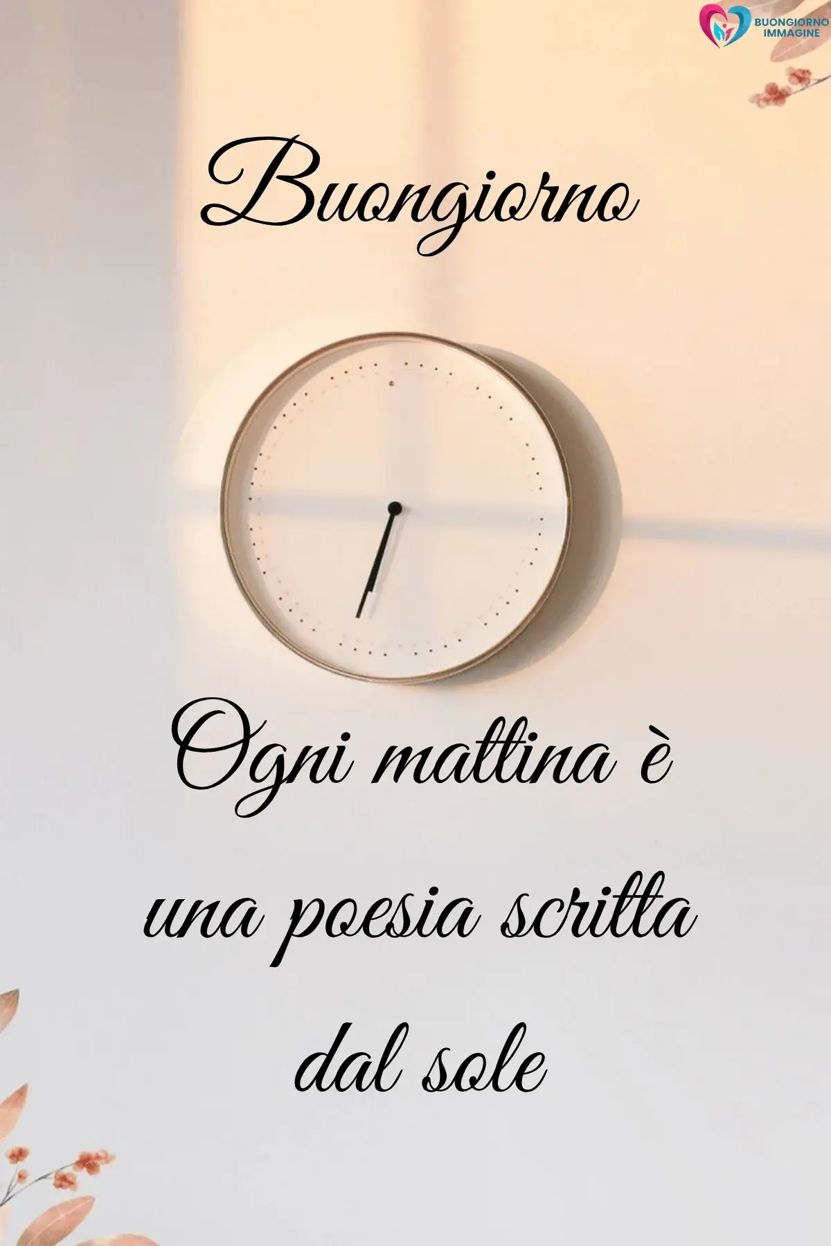 buongiorno frasi simpatiche originali con cielo azzurro e nuvole rosa