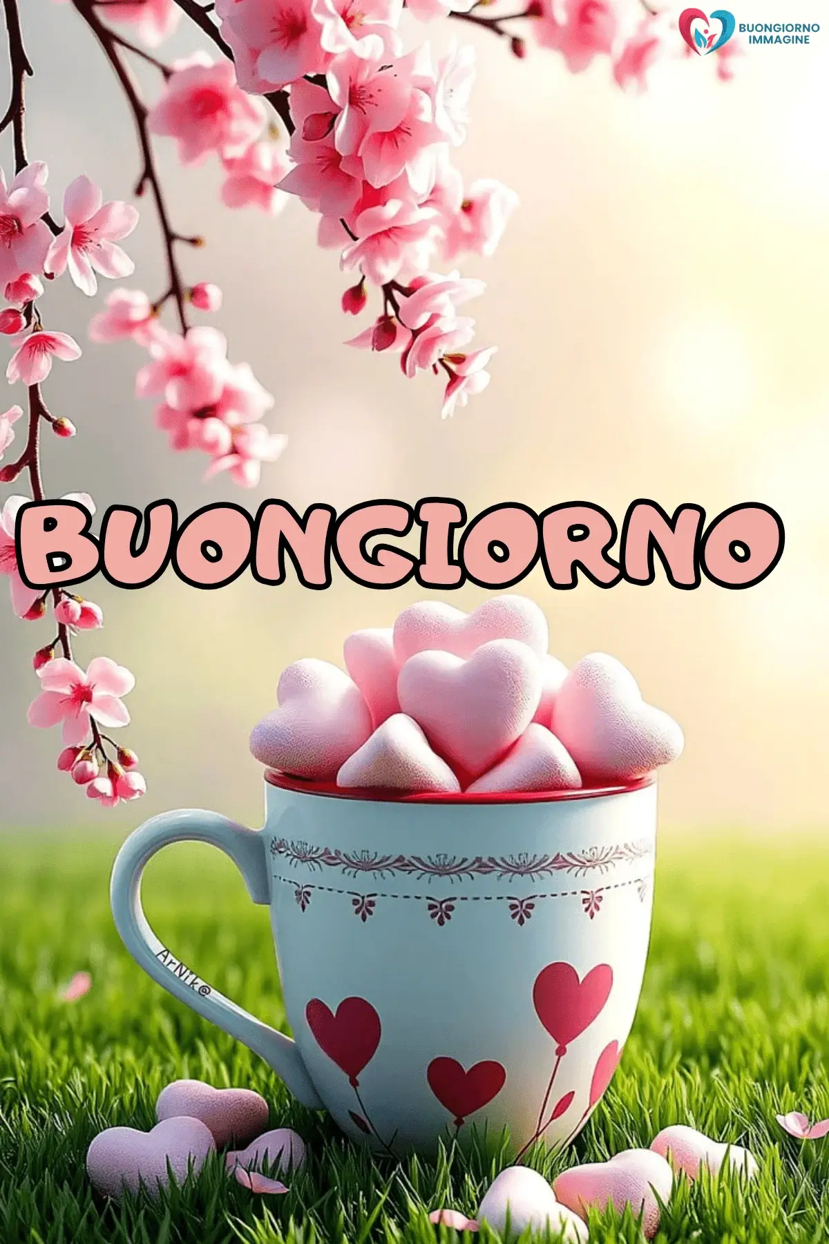 buongiorno cuore tenero con sorriso mattutino