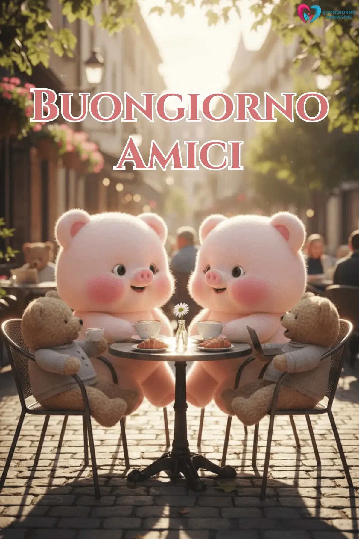buongiorno amici affettuosi con sorriso mattutino