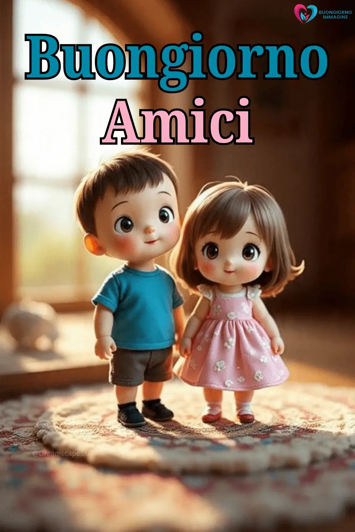 buongiorno amici affettuosi con sorriso mattutino