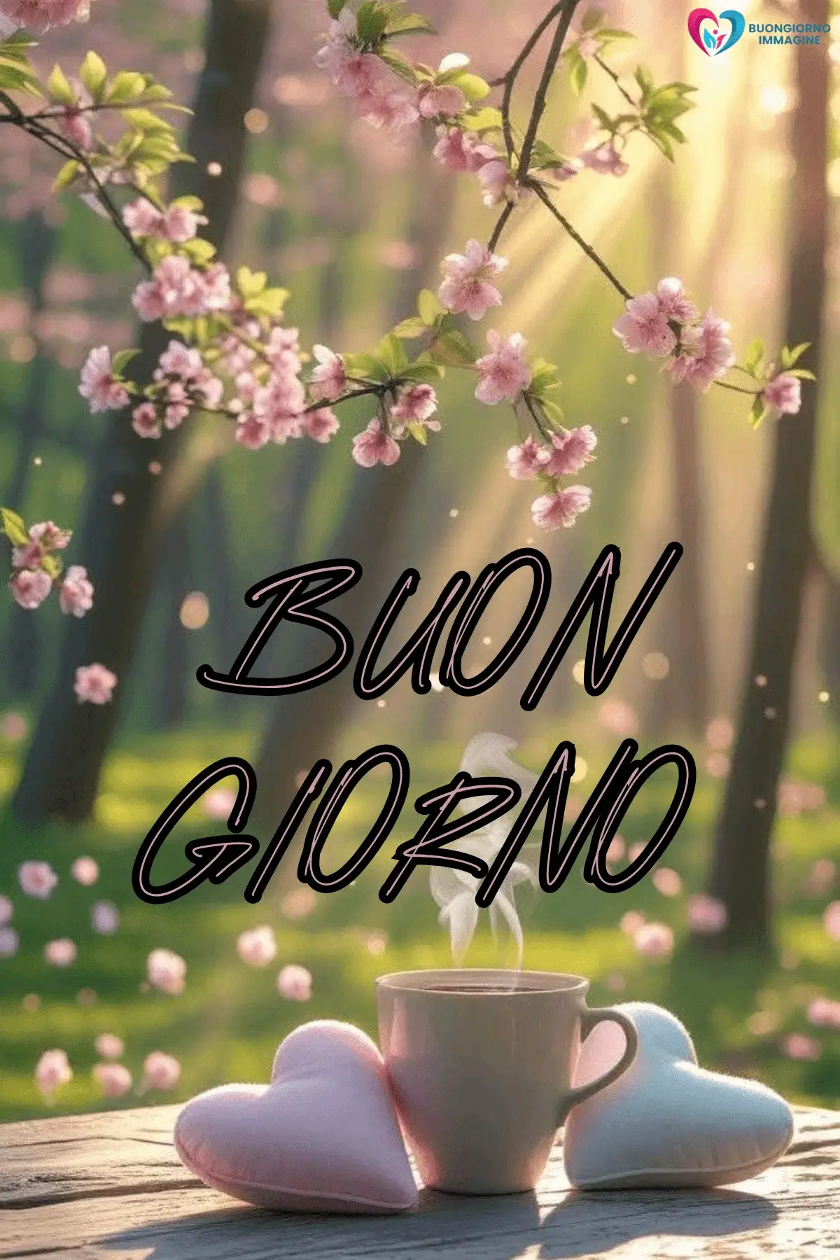 buongiorno cuore tenero con sorriso mattutino