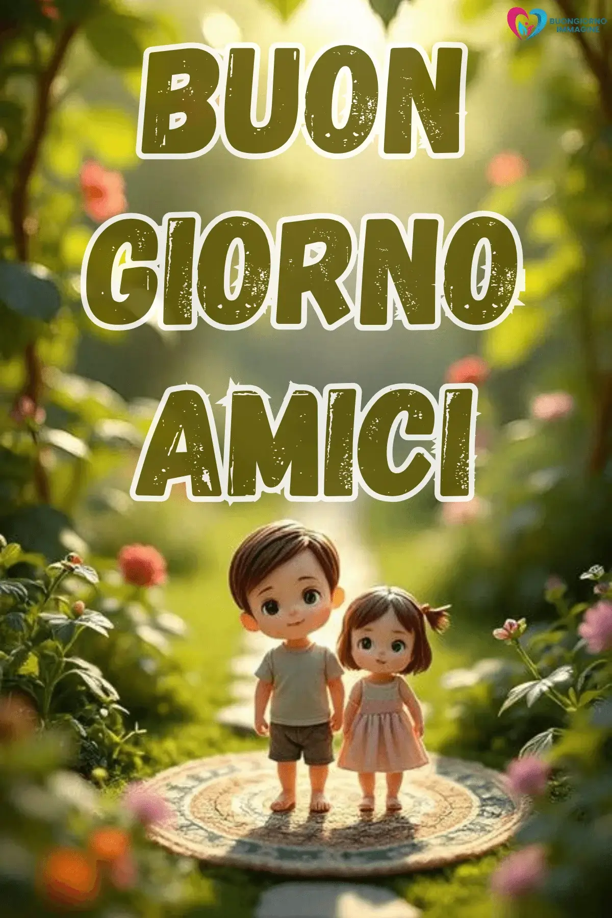 buongiorno amici affettuosi con sorriso mattutino