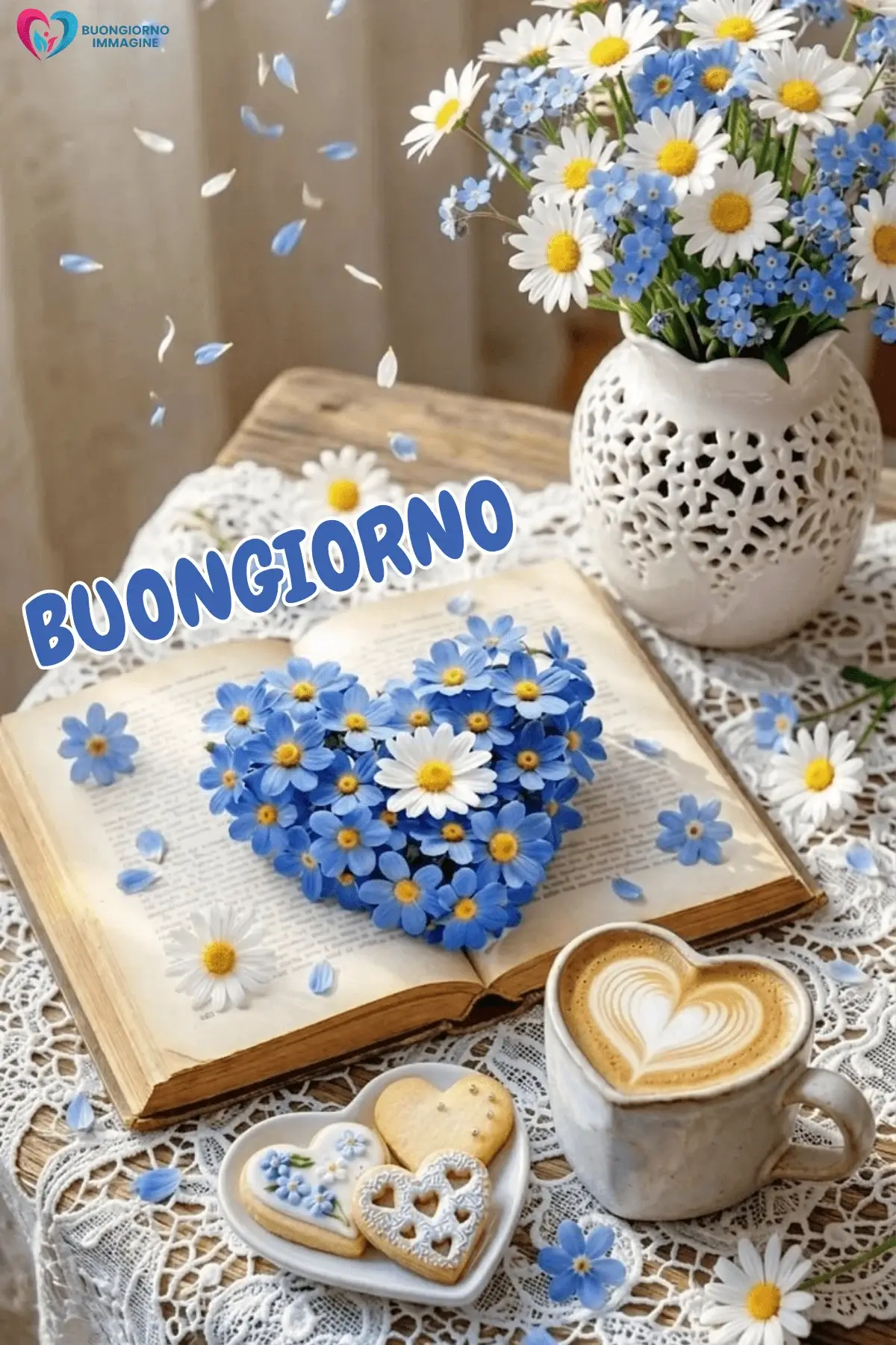 buongiorno cuore tenero con sorriso mattutino