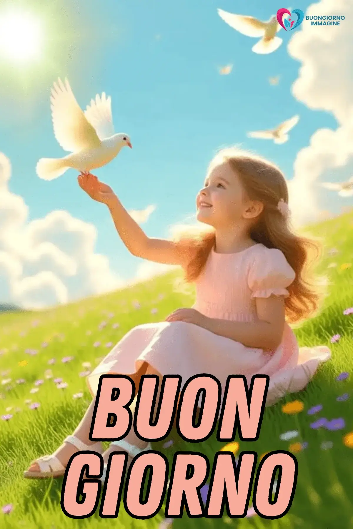 buongiorno bambini teneri dolci con colazione e tazza fumante