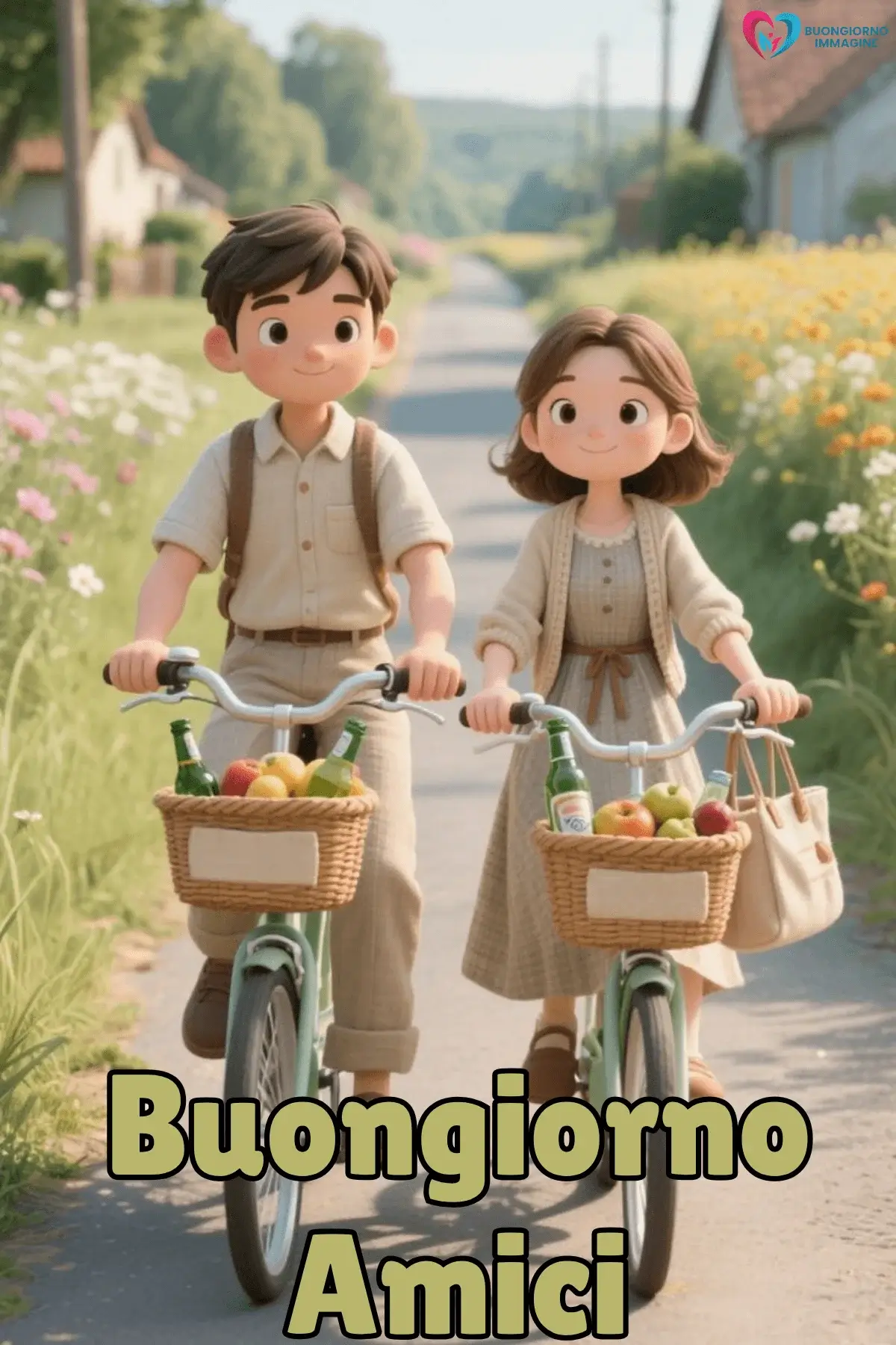 buongiorno amici affettuosi con sorriso mattutino