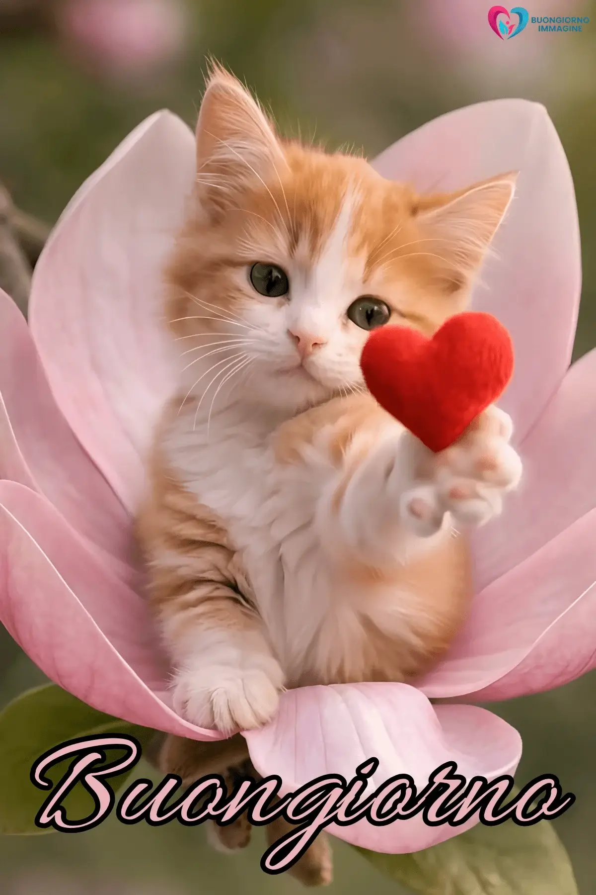 buongiorno cuore tenero con sorriso mattutino