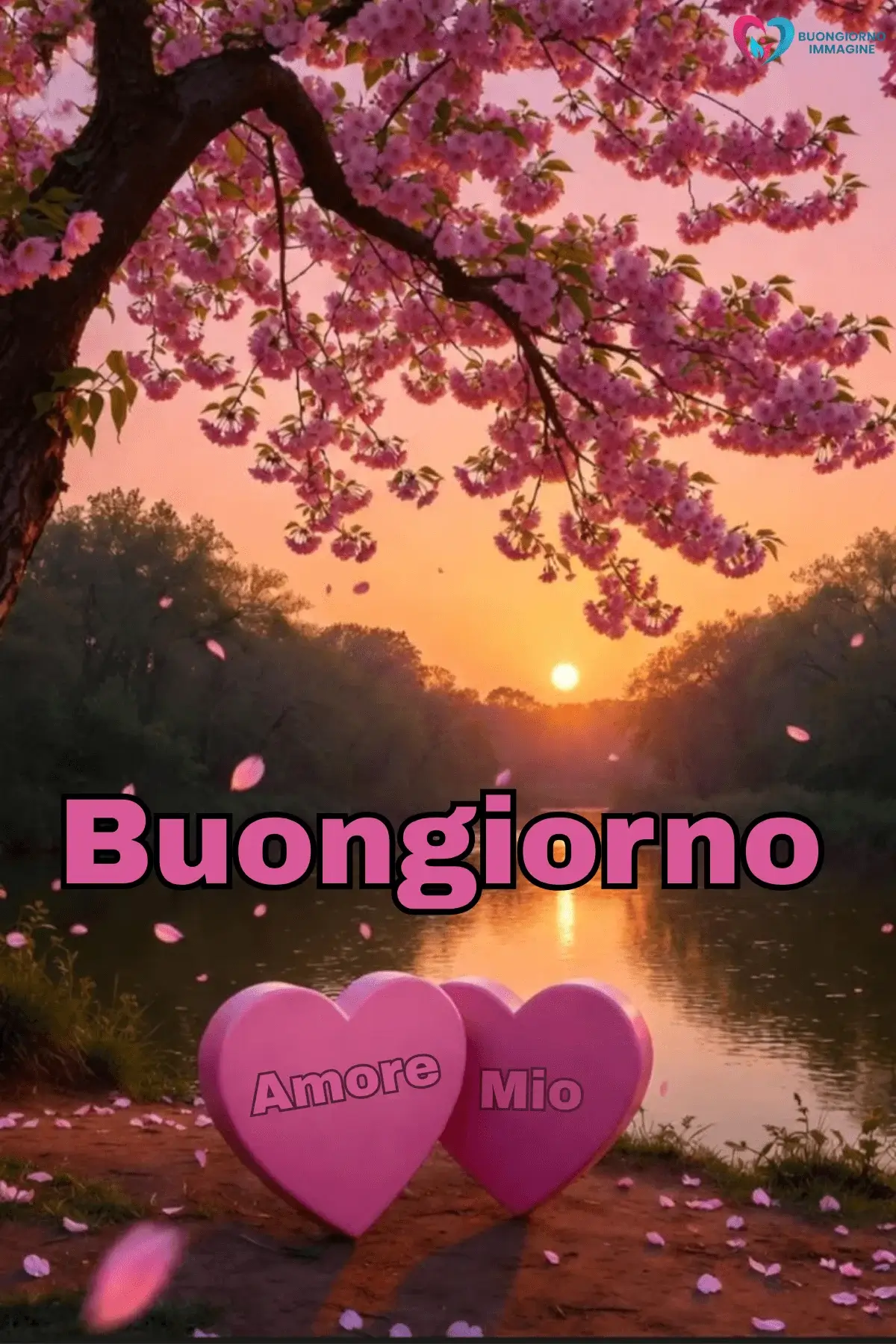 Buongiorno coppia natura e cigni