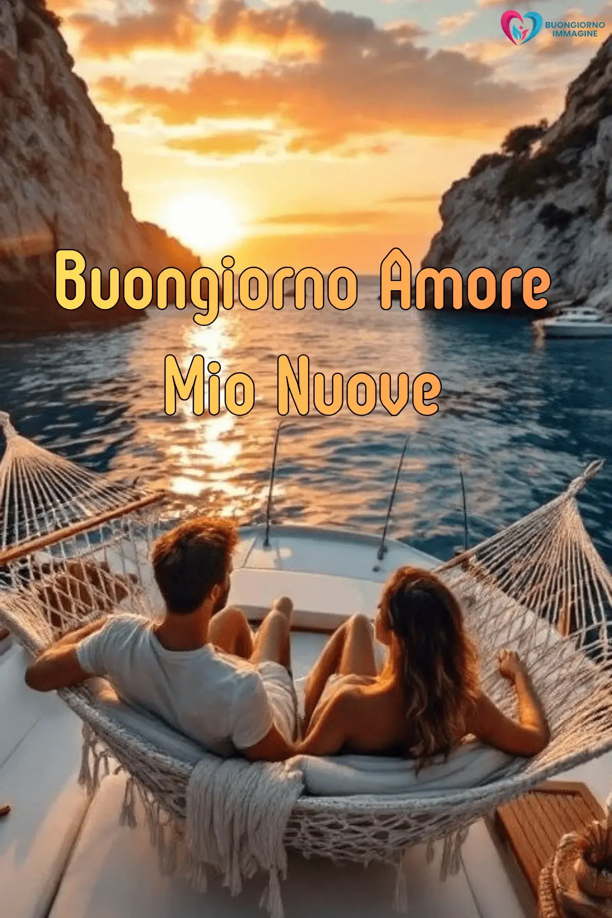 Buongiorno romantico yacht al tramonto mare