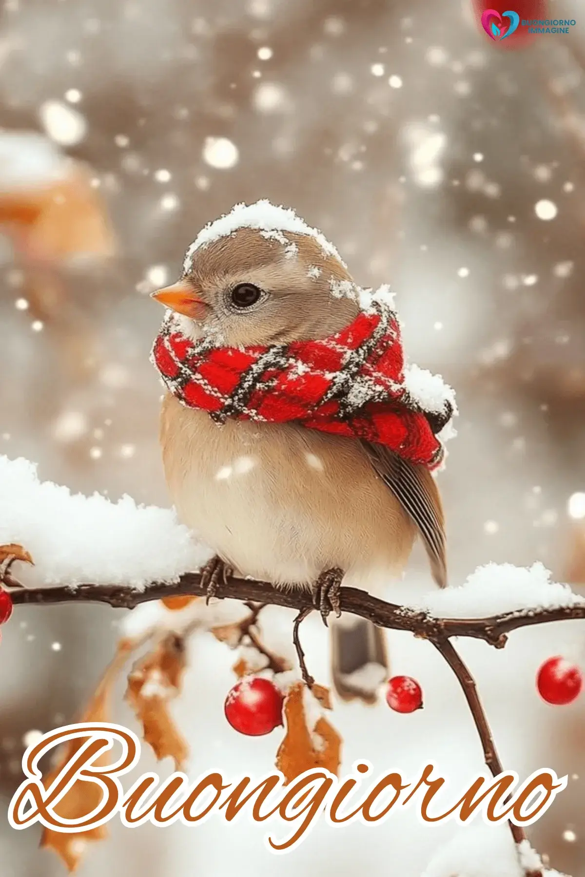 buongiorno invernale caldo con sorriso mattutino