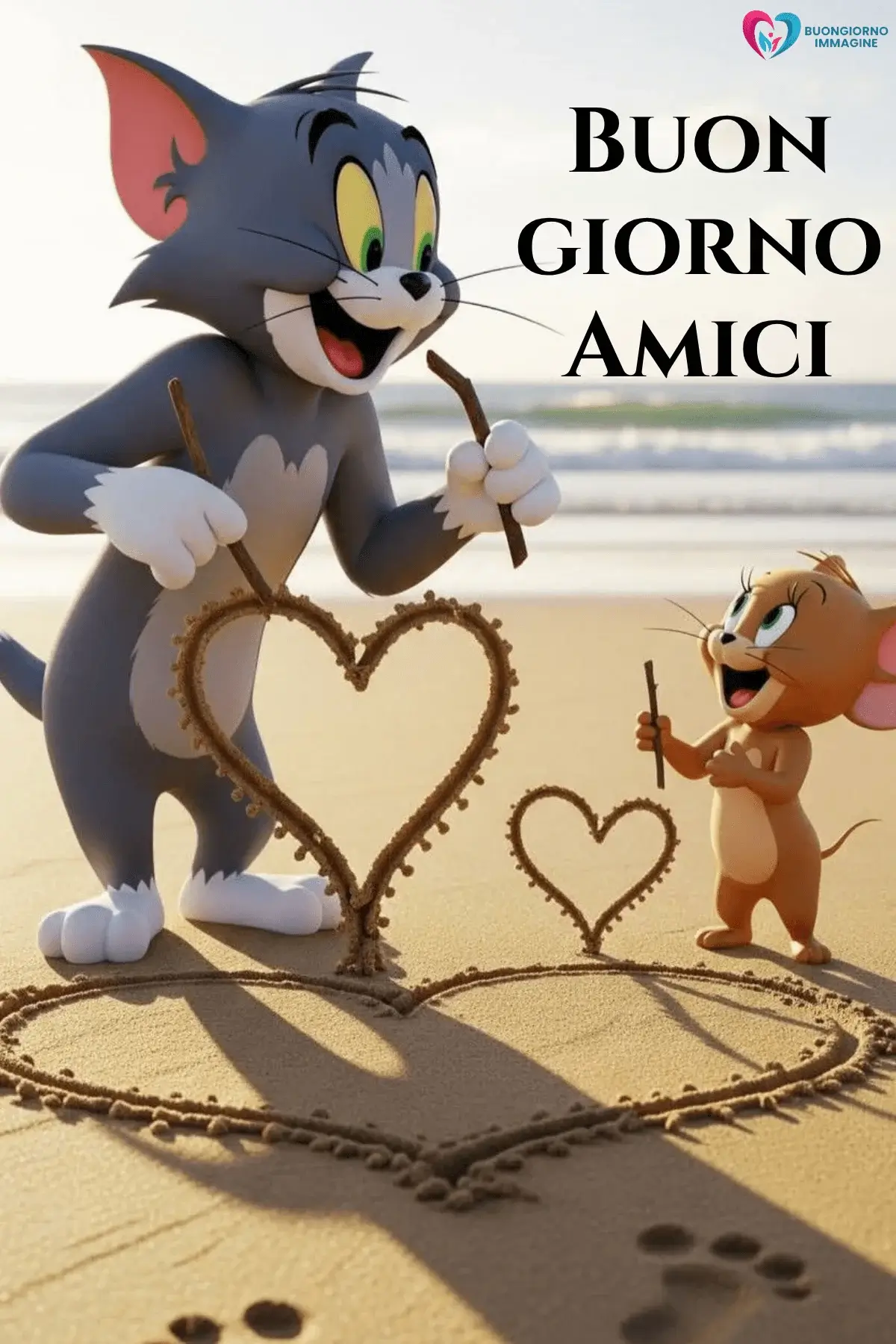 buongiorno amici divertenti con sorriso mattutino