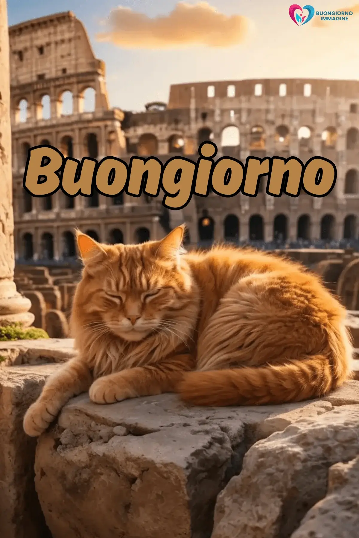 Buongiorno Roma gatto al Colosseo