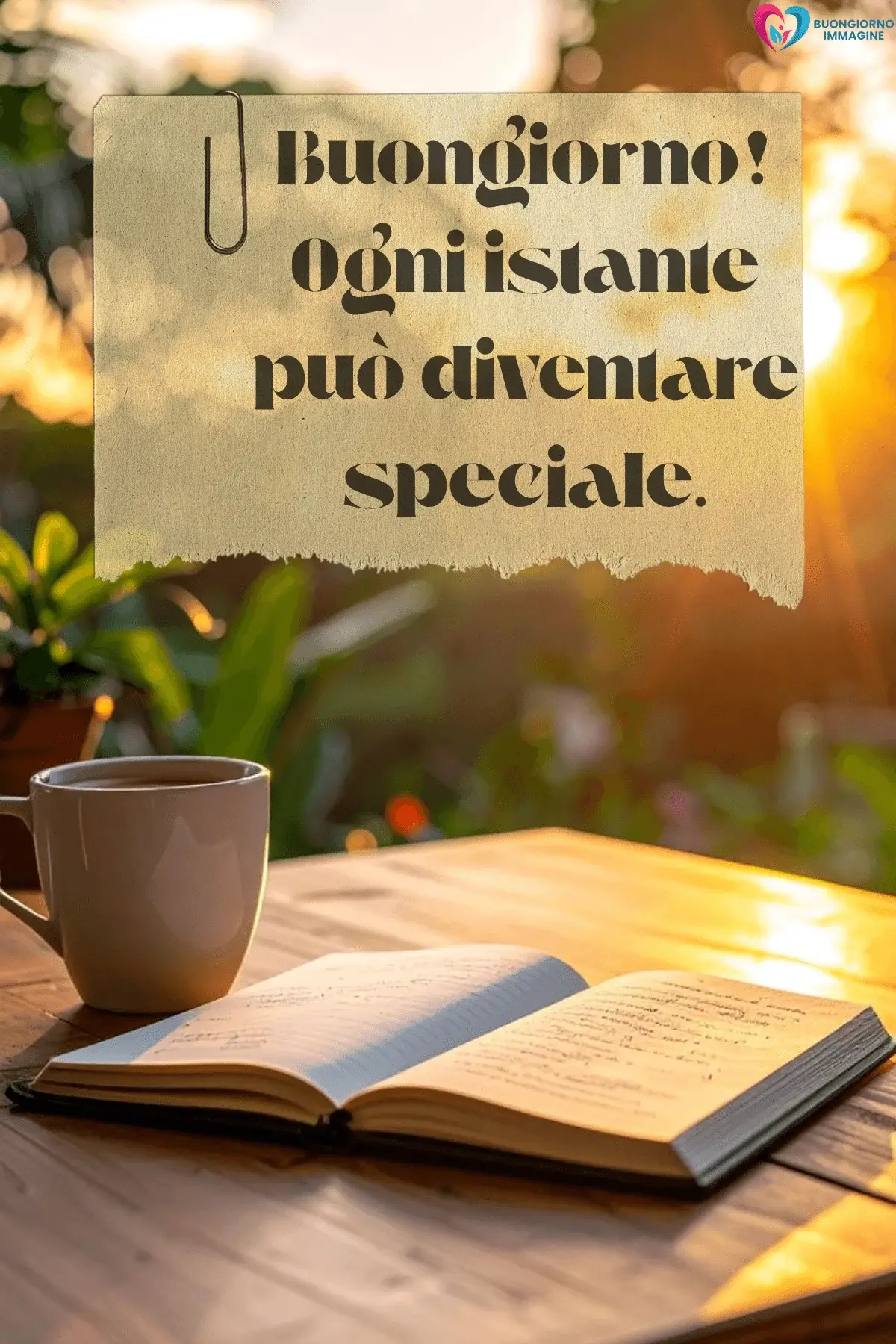 buongiorno frasi simpatiche originali con giardino fiorito e farfalle