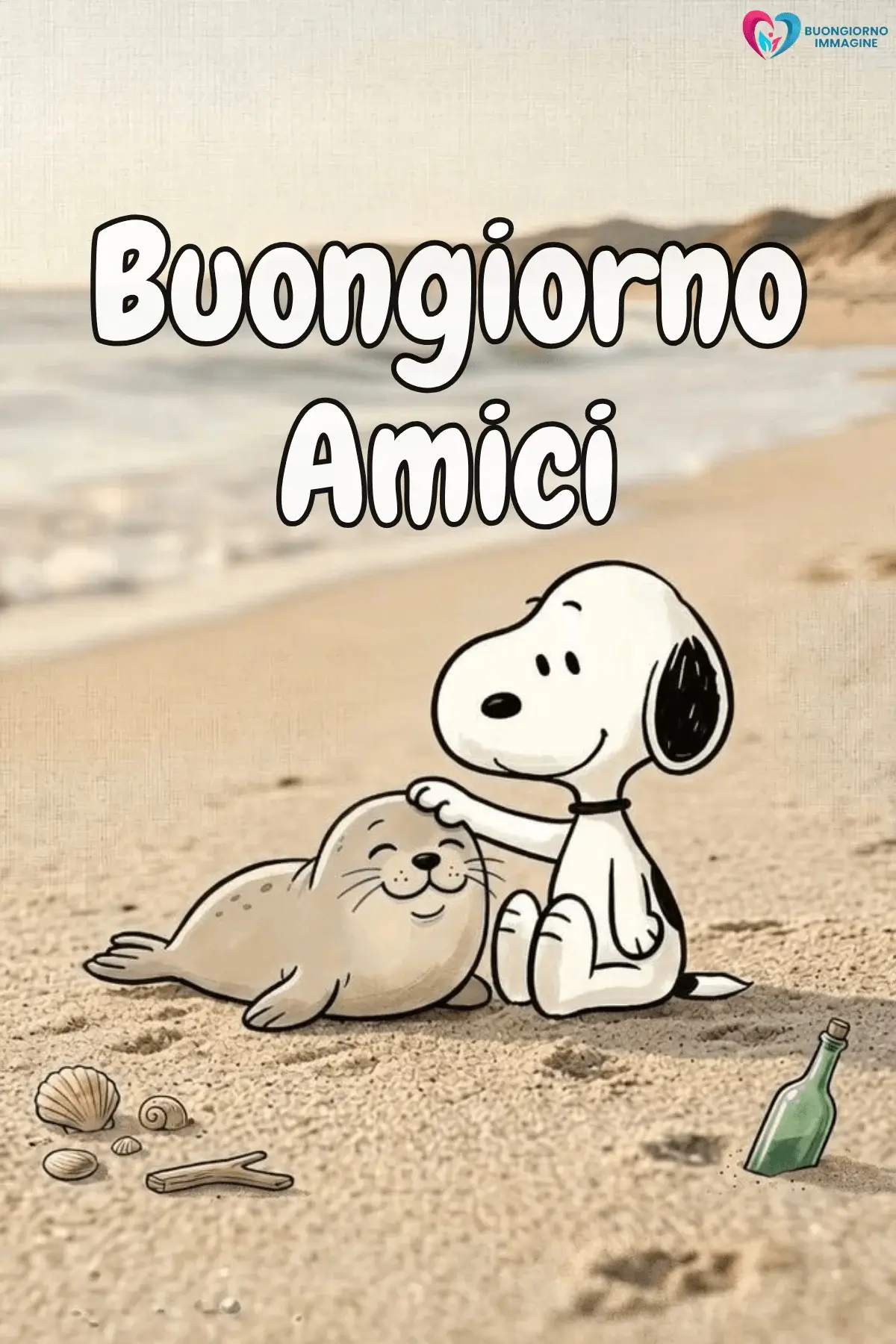 buongiorno amici divertenti con sorriso mattutino