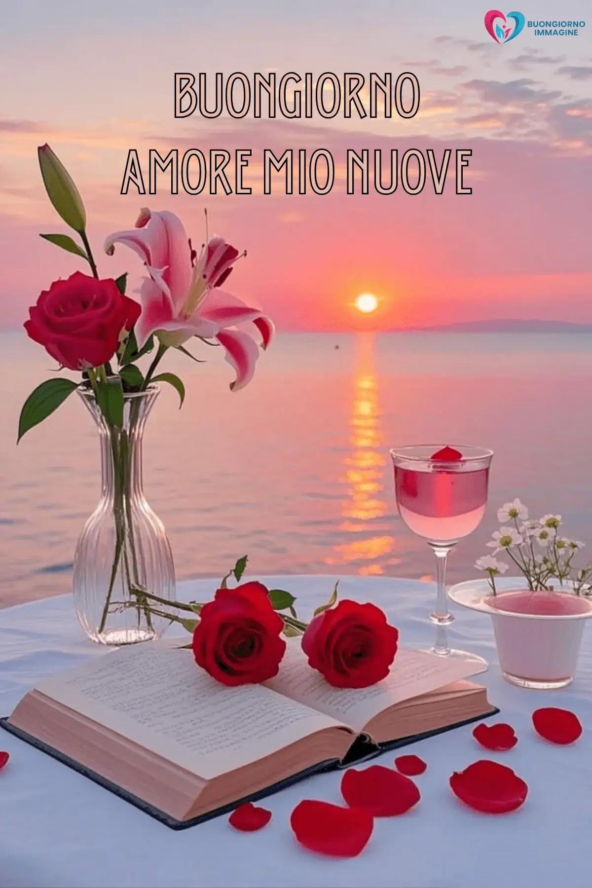 Immagini buongiorno romantiche al tramonto