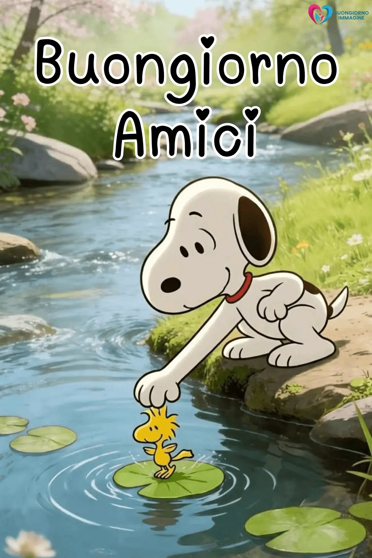 buongiorno amici divertenti con sorriso mattutino