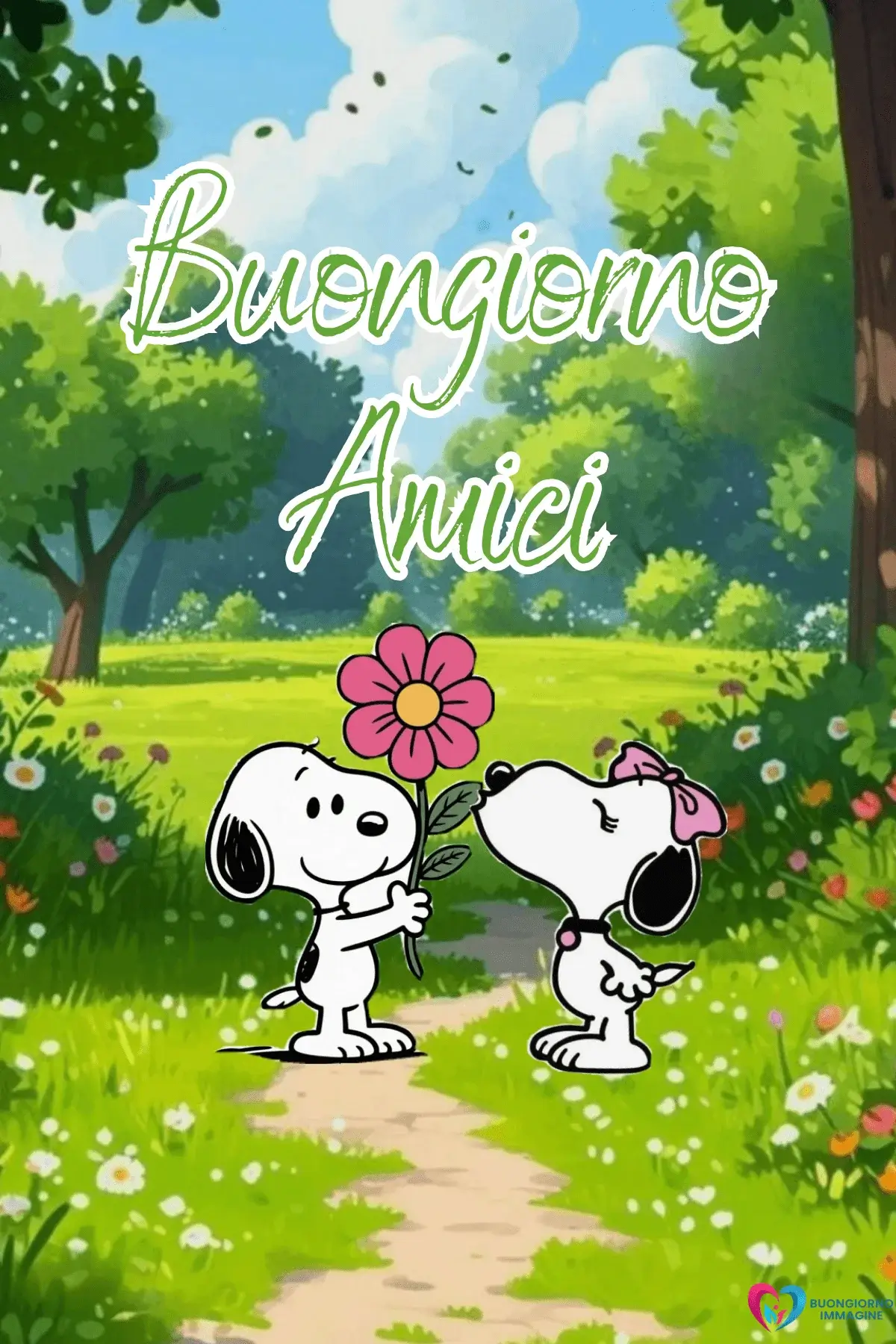 buongiorno amici divertenti con sorriso mattutino