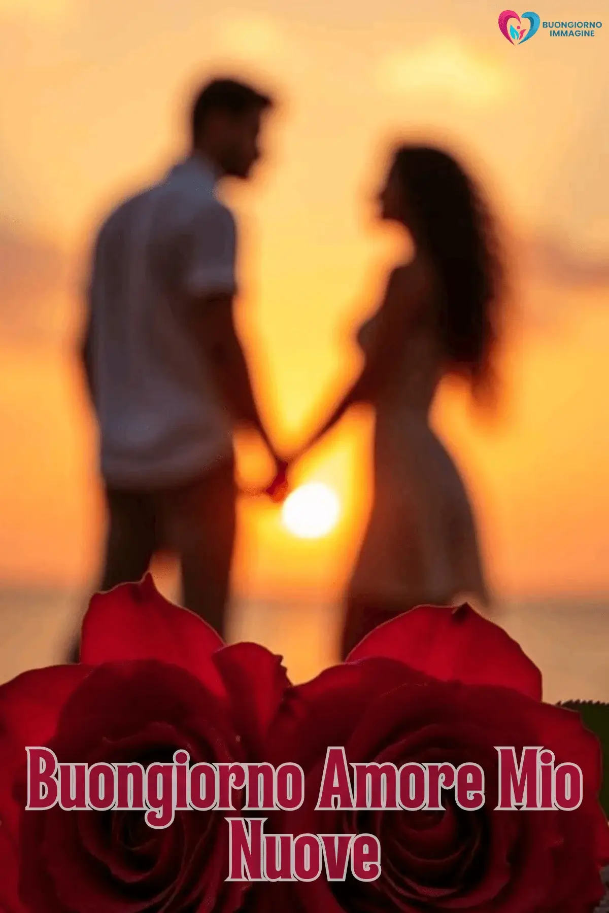 Immagini buongiorno con rose rosse al mare