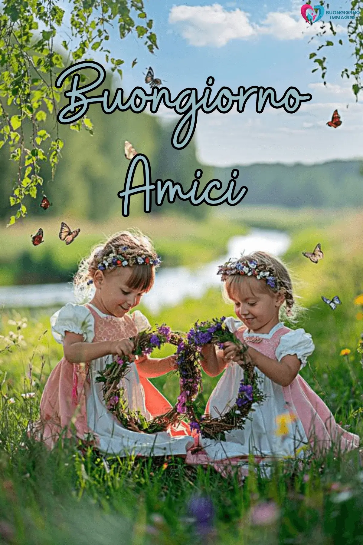 buongiorno amici divertenti con sorriso mattutino