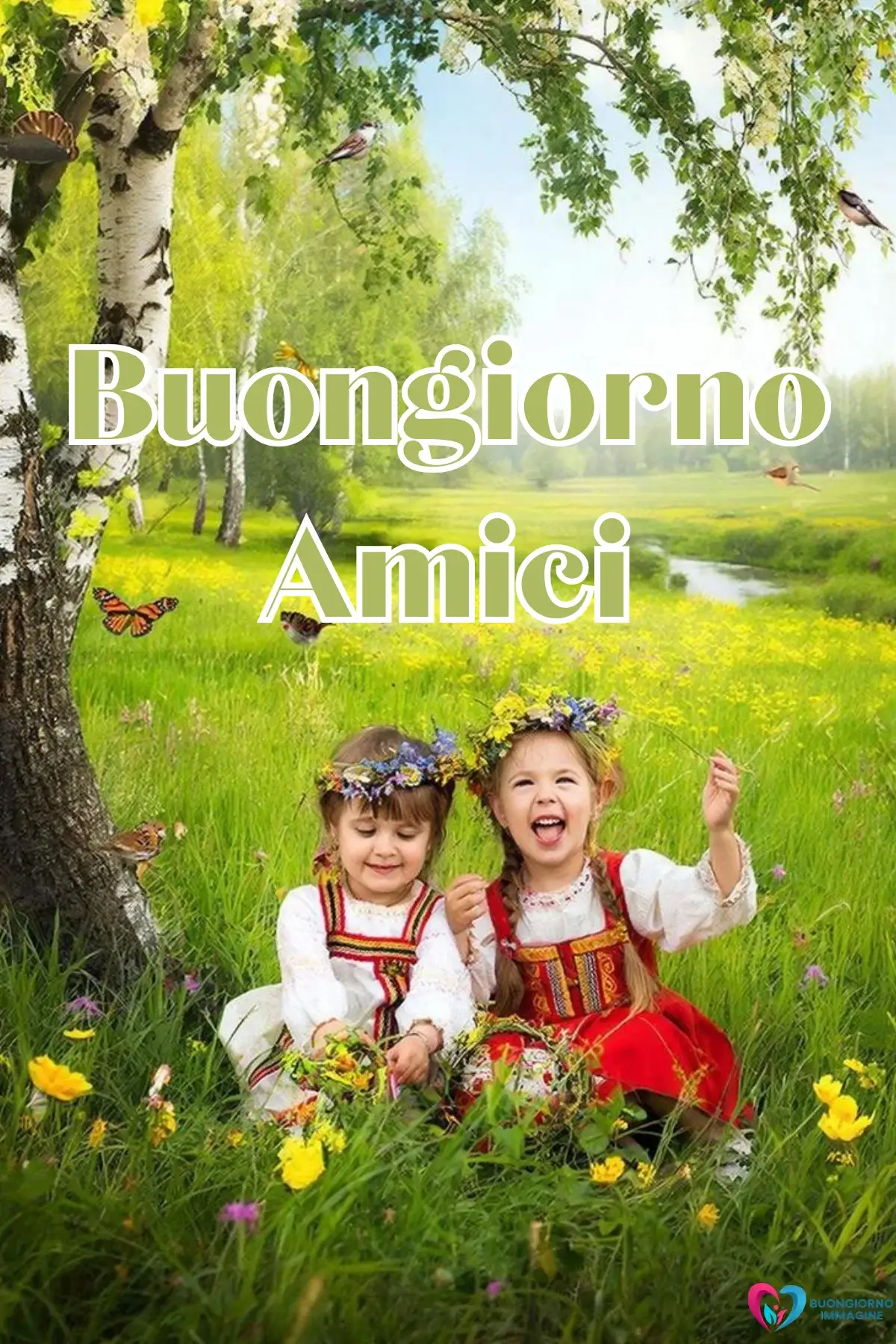 buongiorno amici divertenti con sorriso mattutino