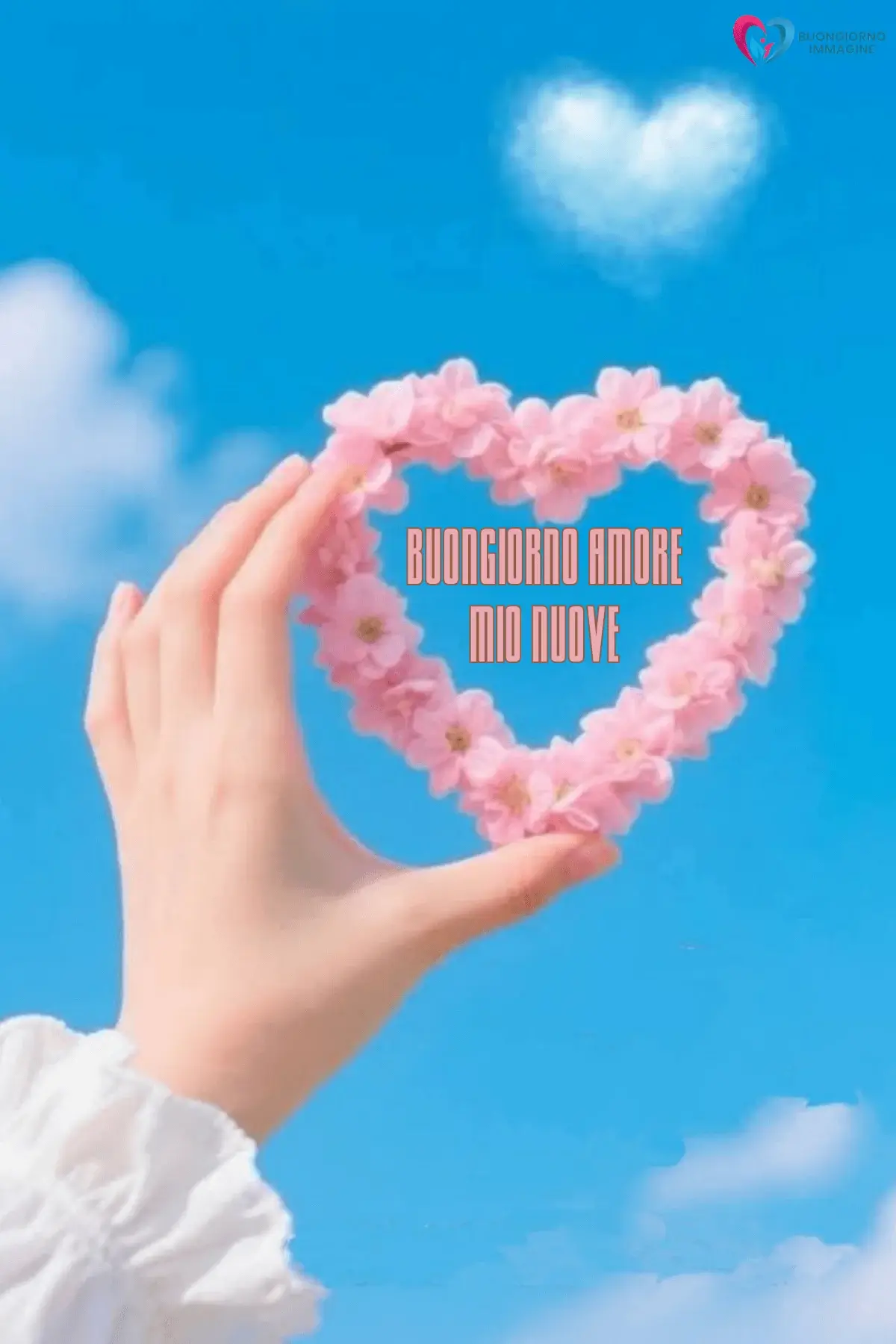 Buongiorno romantico con cuore di petali