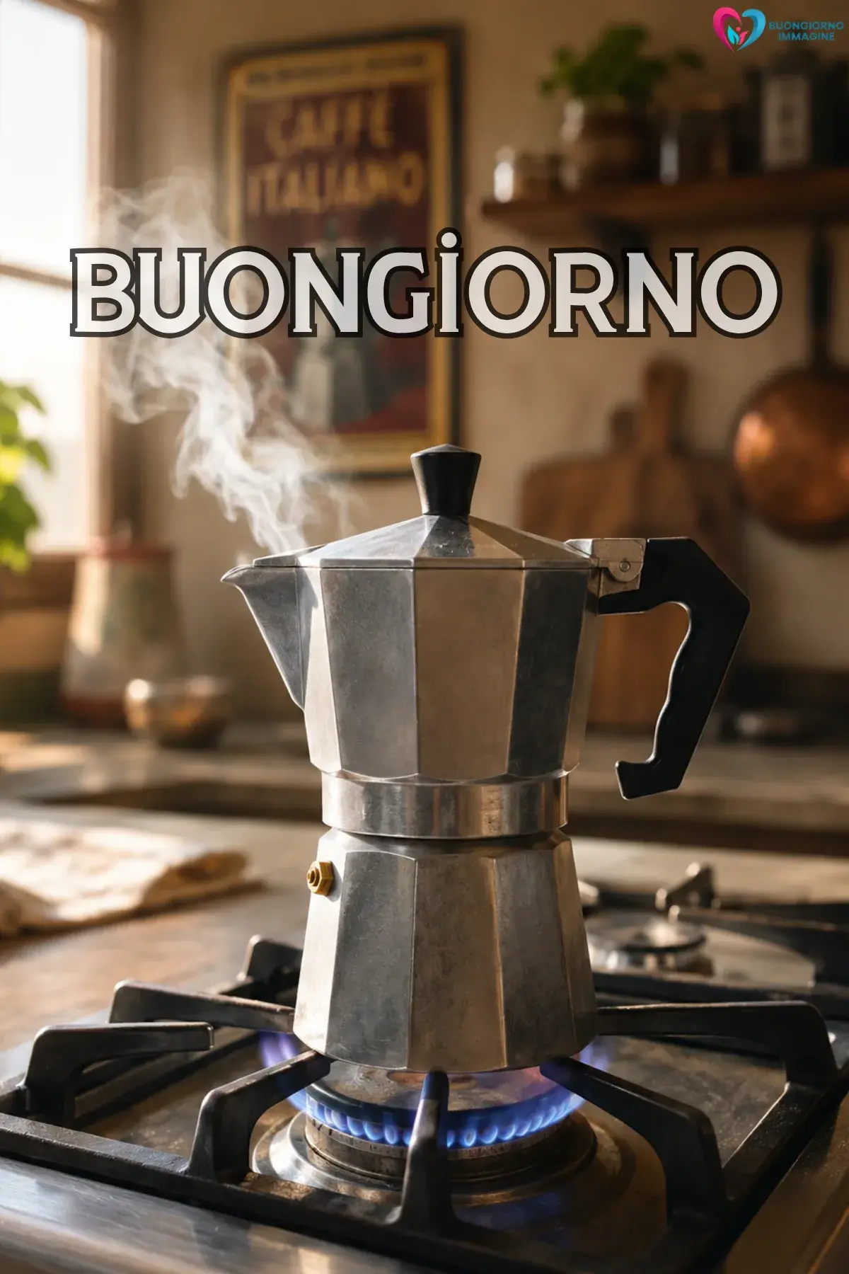 buongiorno speciale felice con giardino fiorito e farfalle